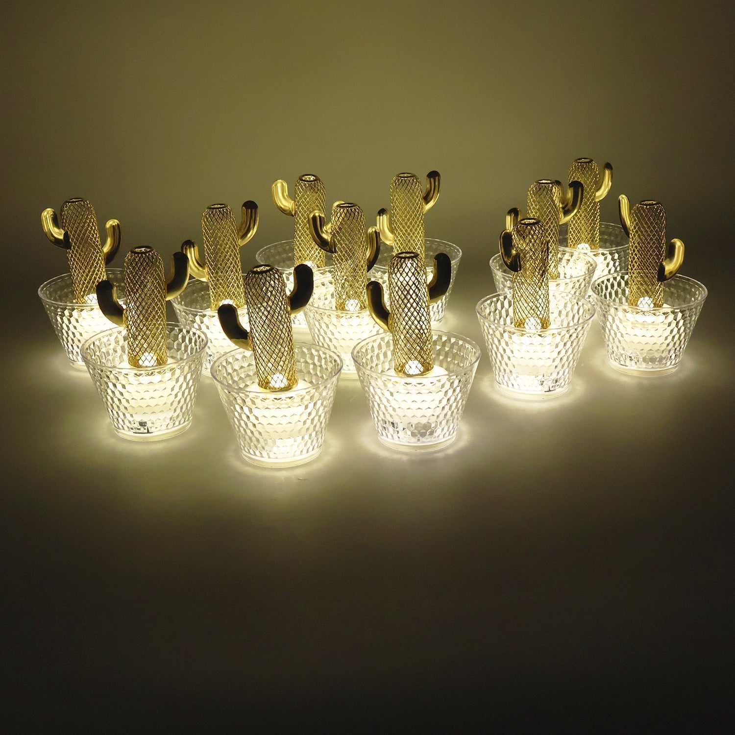 Decorative Cactus Shape LED Tealight Candles (12 Pc) signaturekarts
