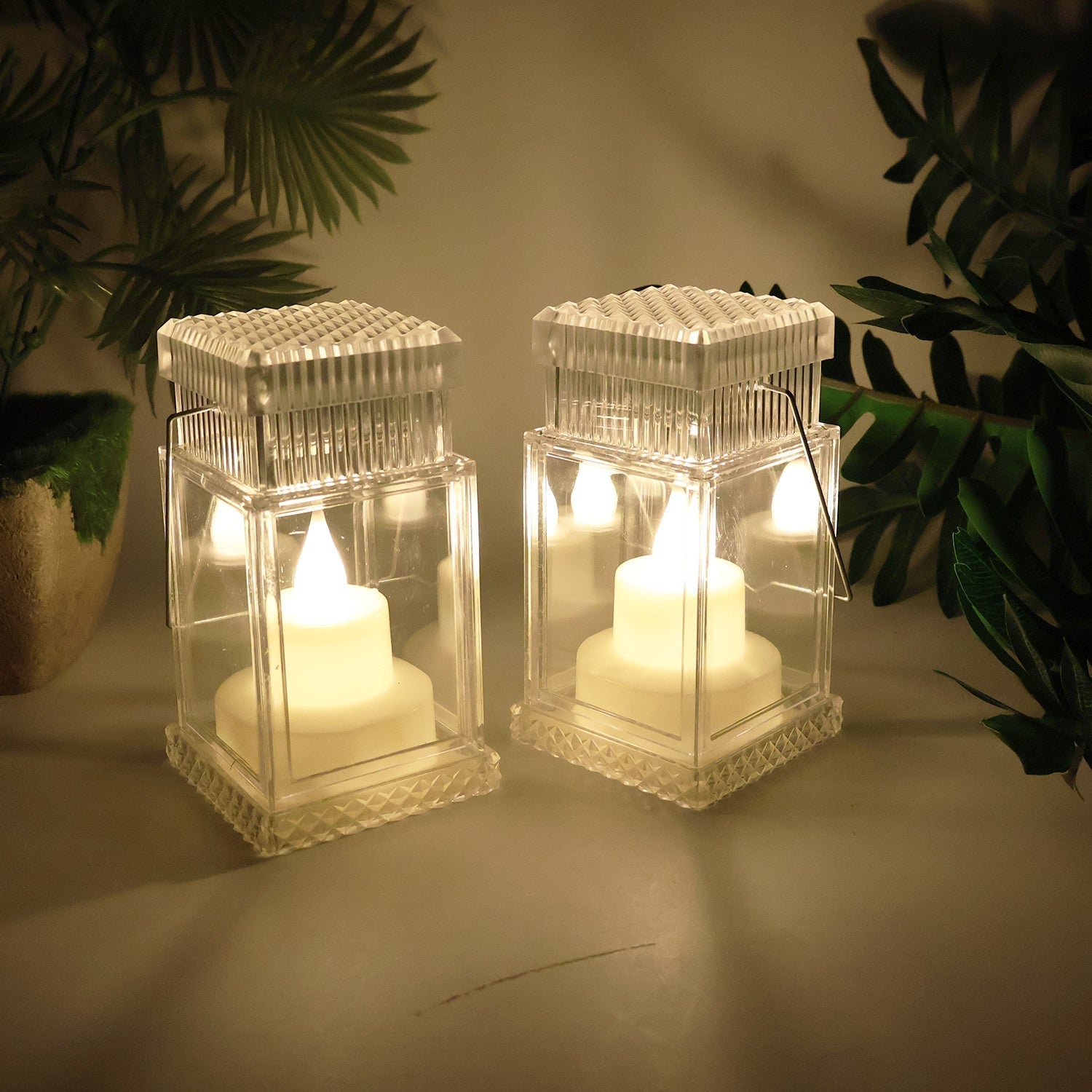 LED Flameless Lantern Style Decorative Candles (4 Pc) signaturekarts