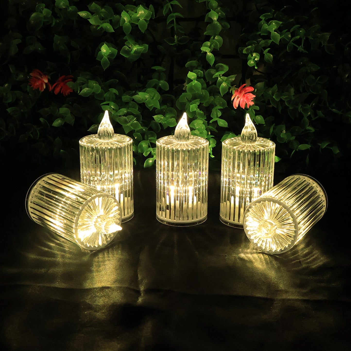 Premium Crystal Effect LED Flameless Candle Lights (8 Pc) signaturekarts