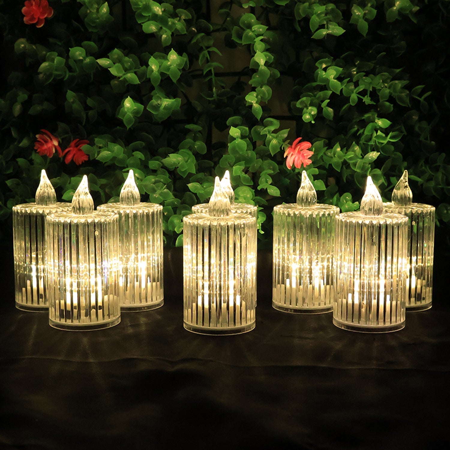 Premium Crystal Effect LED Flameless Candle Lights (8 Pc) signaturekarts