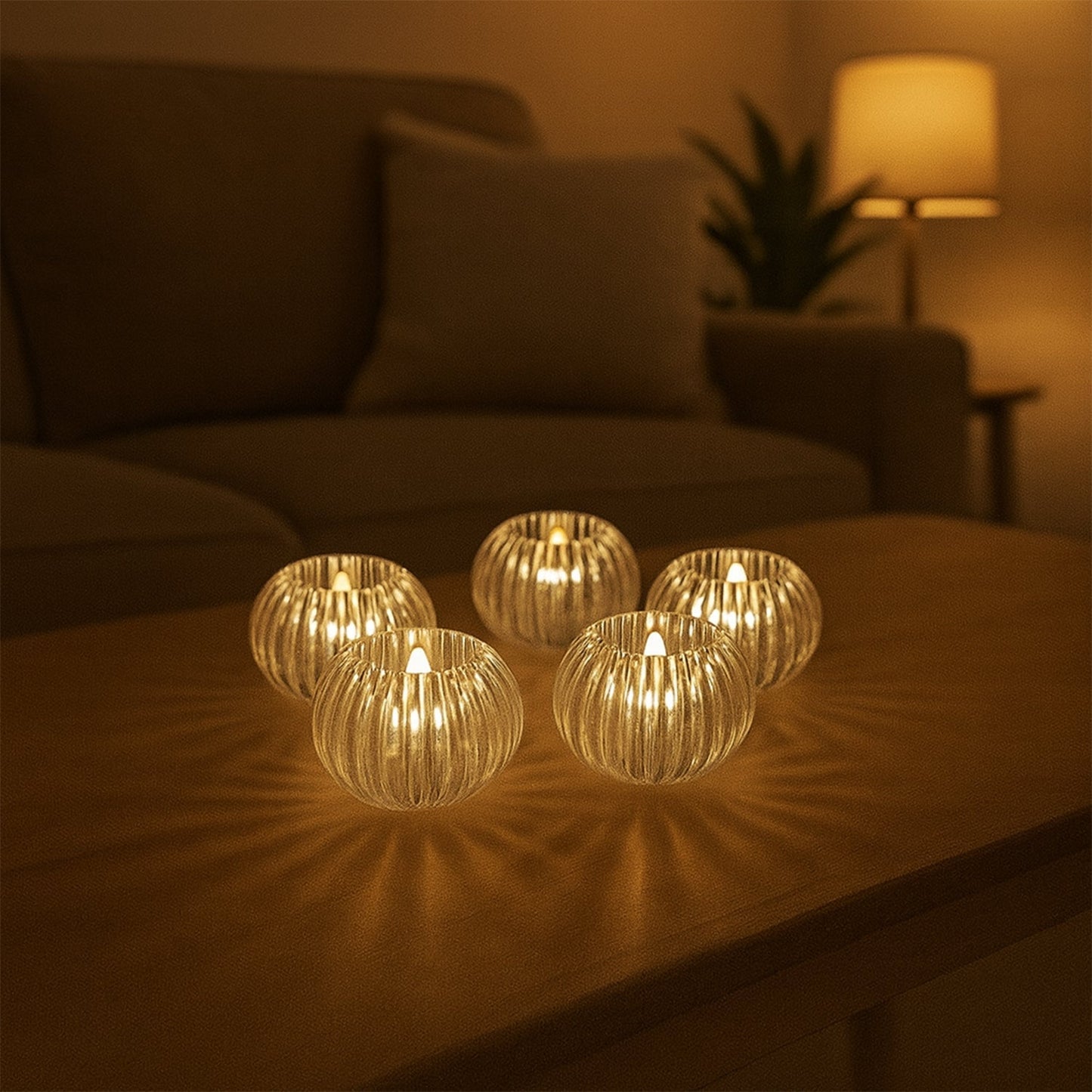 Crystal Design LED Flameless Tealight Candles (6 Pc) signaturekarts