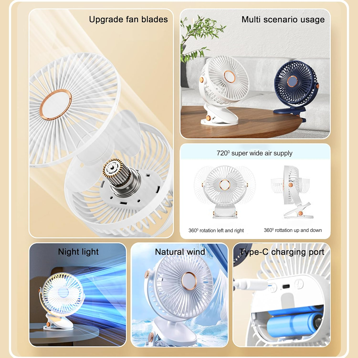 Portable Mini Fan with Clip Stand (1 Pc) The Morsignaturekarts