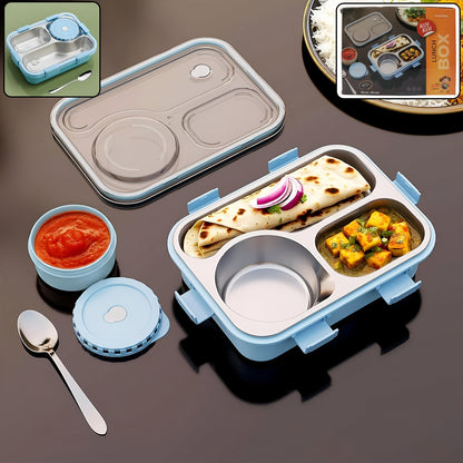 Premium Stainless Steel Compartment Lunch Box 1 Set signaturekarts