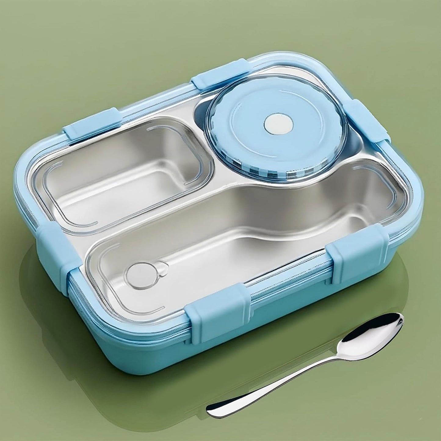 Premium Stainless Steel Compartment Lunch Box 1 Set signaturekarts