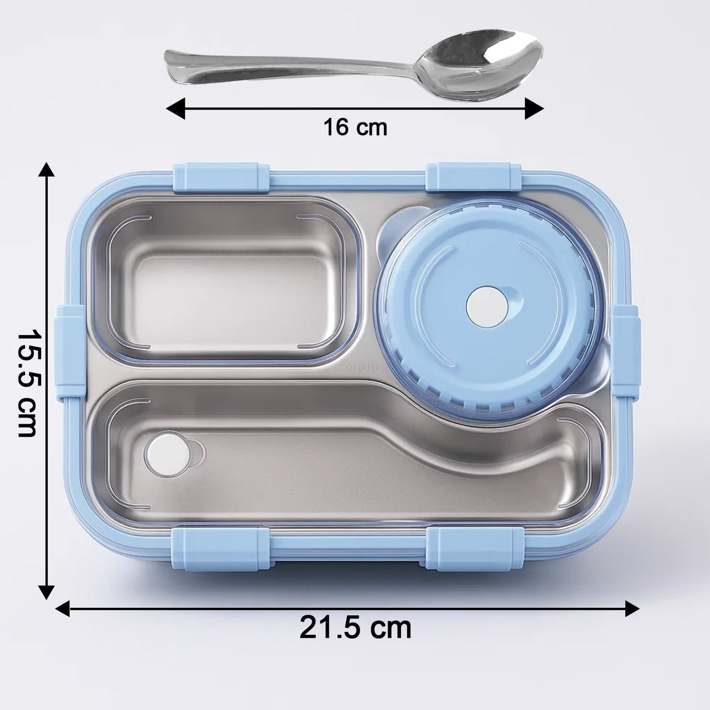 Premium Stainless Steel Compartment Lunch Box 1 Set signaturekarts