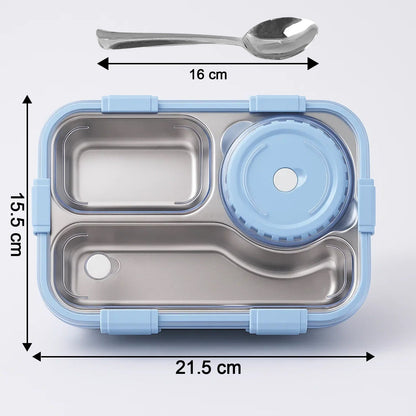Premium Stainless Steel Compartment Lunch Box 1 Set signaturekarts