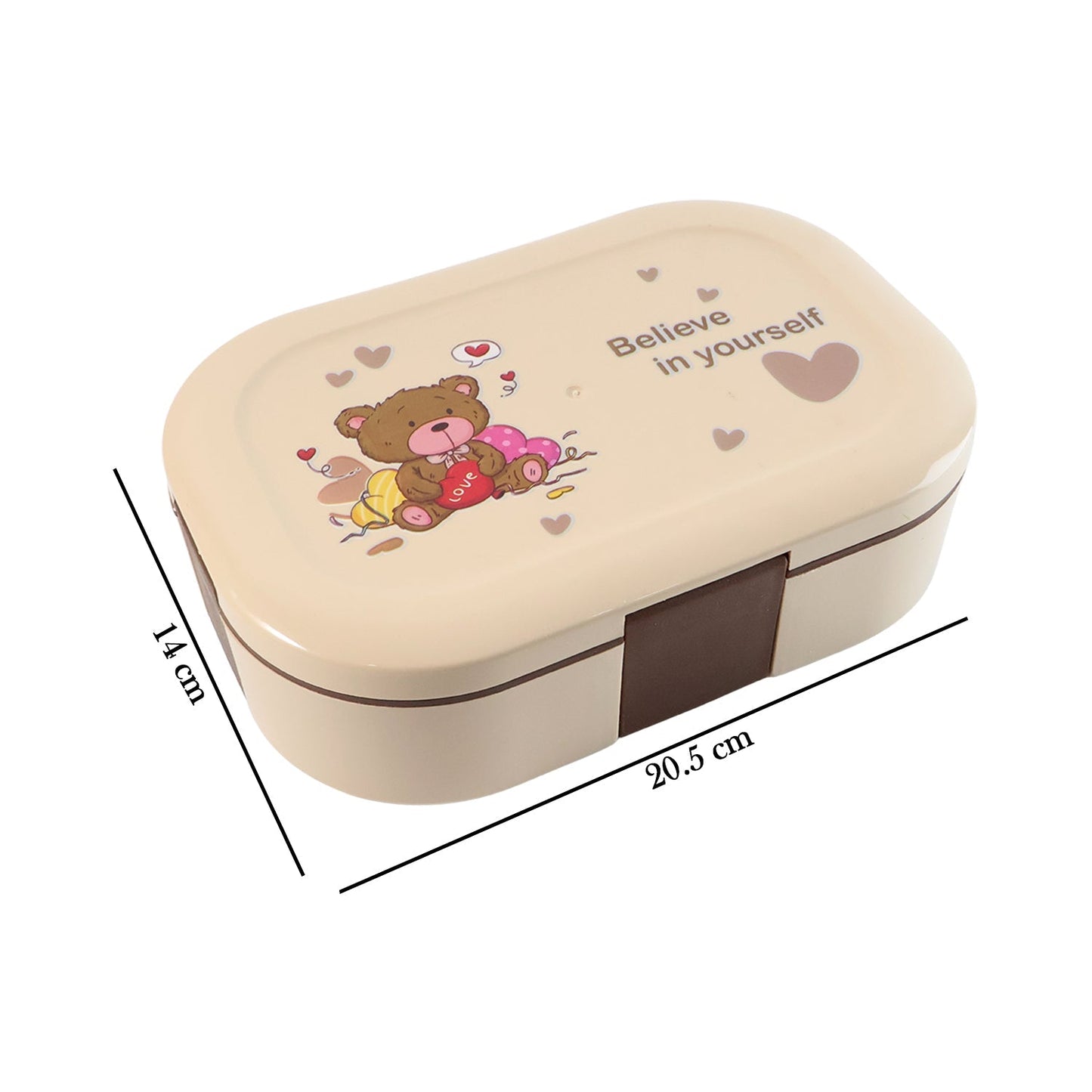 Cute Teddy Printed Kids Lunch Box (500Ml / 1 Pc) The Morsignaturekarts