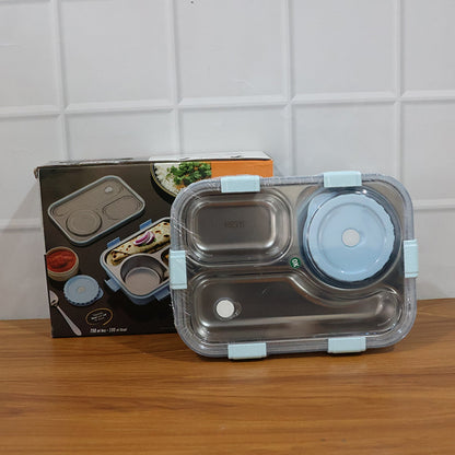 Premium Stainless Steel Compartment Lunch Box 1 Set signaturekarts