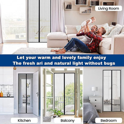 Magic Mesh Hands-Free Screen Door Instant Opening (1 Set) The Morsignaturekarts