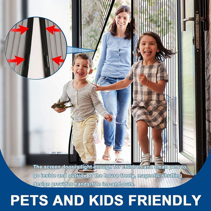 Magic Mesh Hands-Free Screen Door Instant Opening (1 Set) The Morsignaturekarts