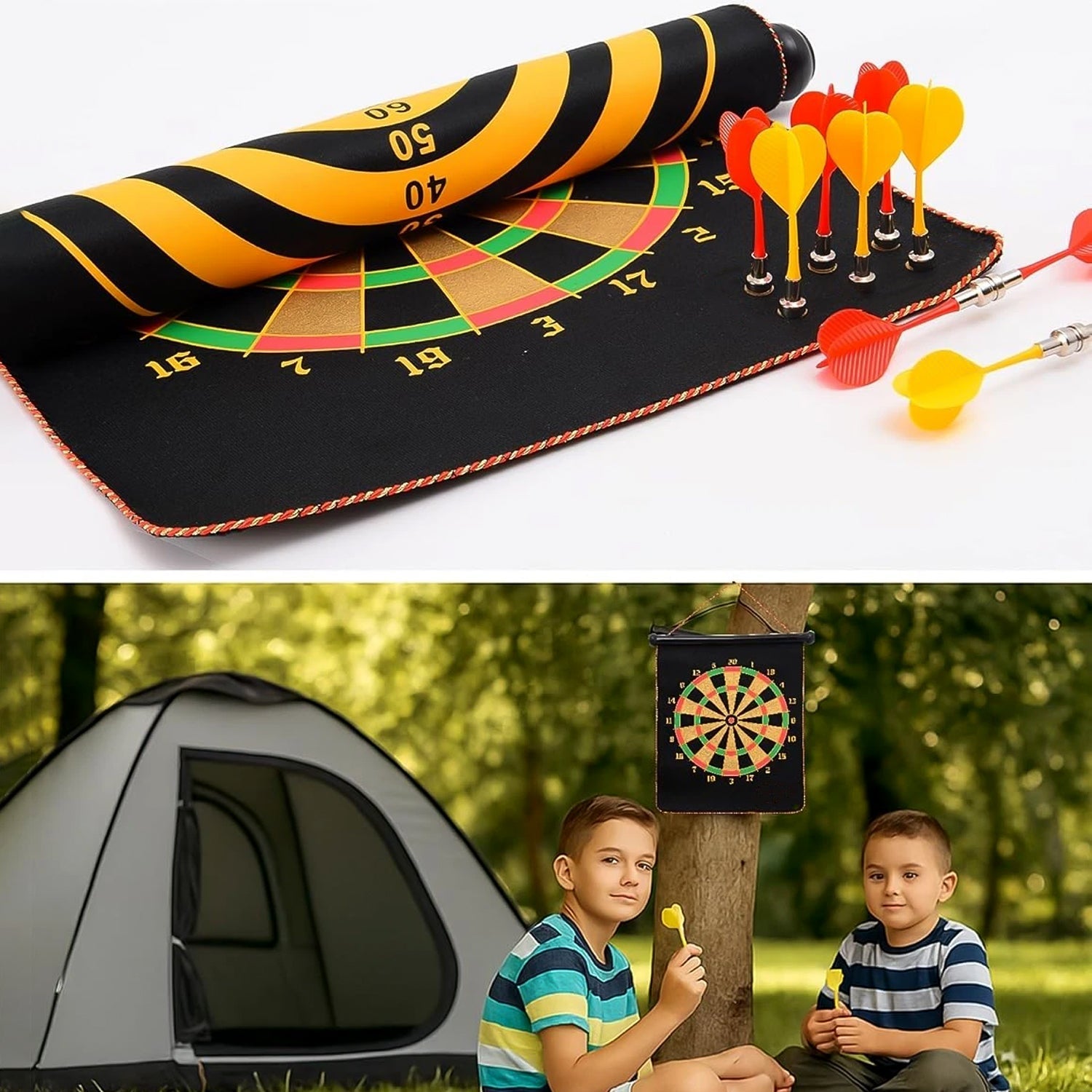 Magnetic Roll-Up Dartboard Game - (12-inch / Set) signaturekarts
