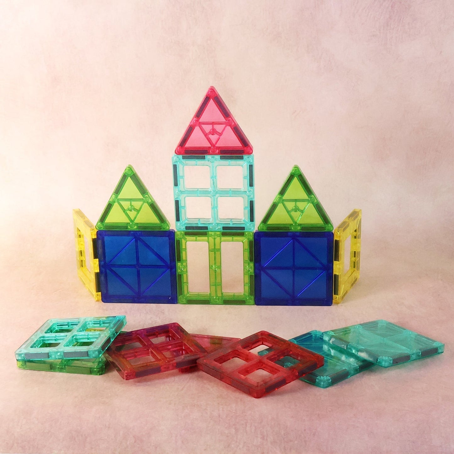 Magnetic Building Tiles Construction Toy Set (16 Pc / Set) signaturekarts