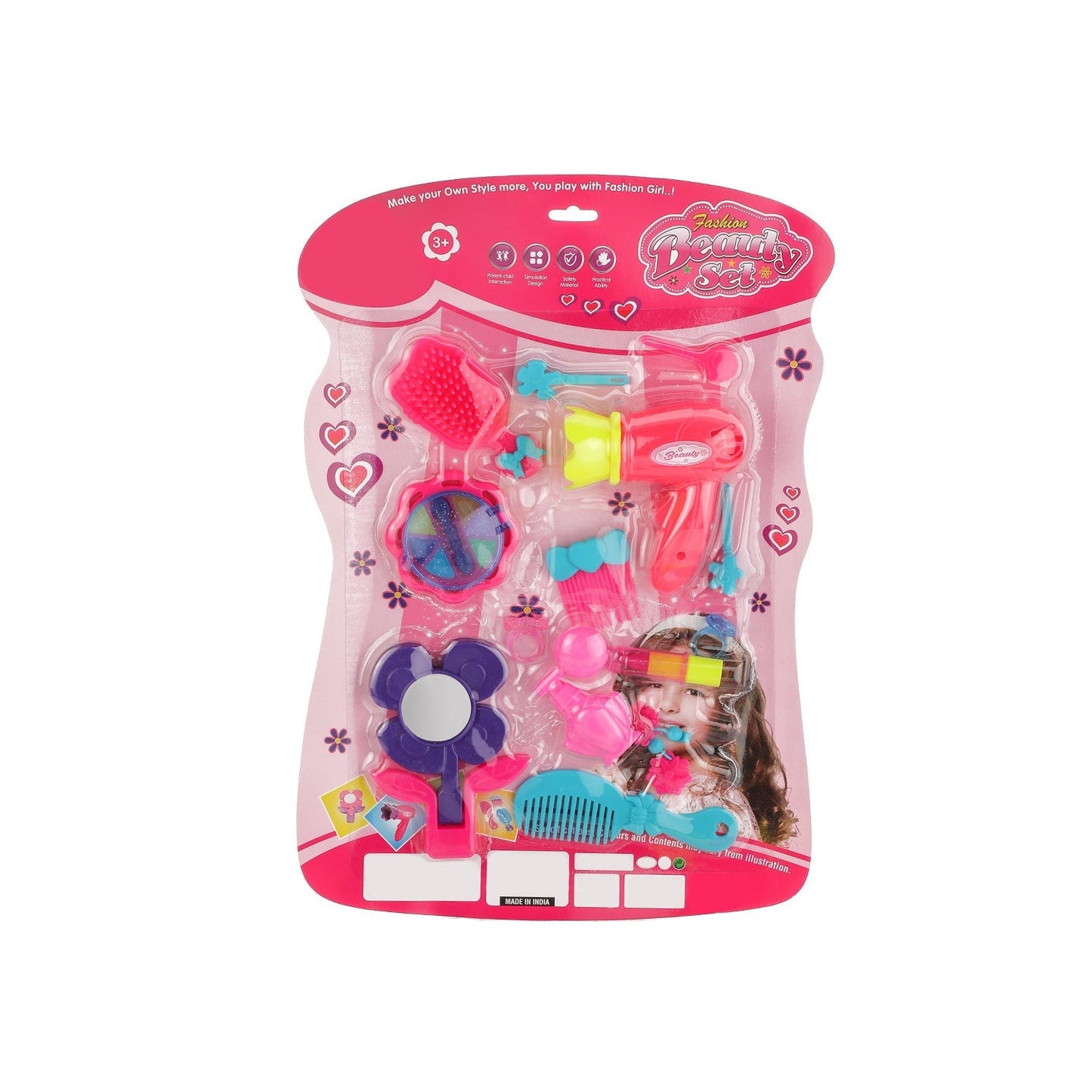 Girl's Bring Along Beauty Suitcase Makeup Vanity Toy (Multicolour) Signature Kart