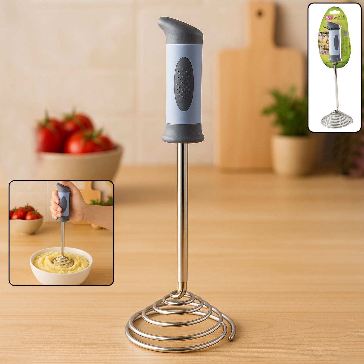 Supermom Spring O’Masher Heavy Duty Stainless Steel Vegetable & Potato Masher signaturekarts