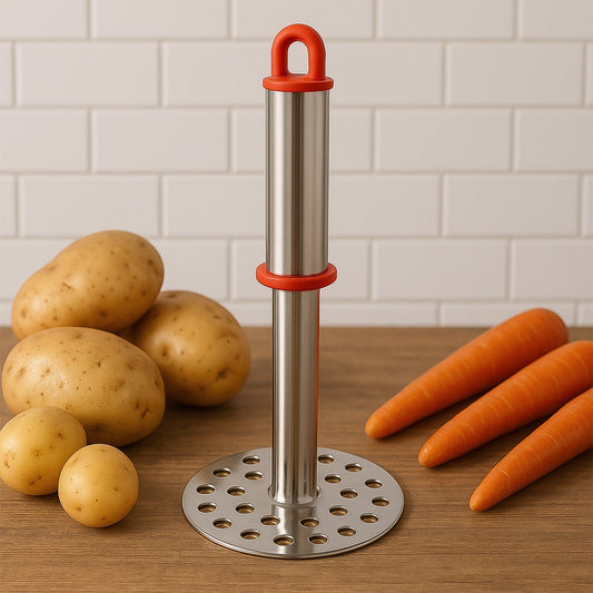 Stainless Steel Potato Masher with Ergonomic Handle (17cm / 1 Pc) signaturekarts