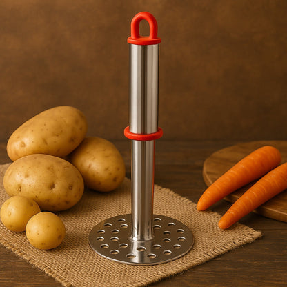 Stainless Steel Potato Masher with Ergonomic Handle (17cm / 1 Pc) signaturekarts