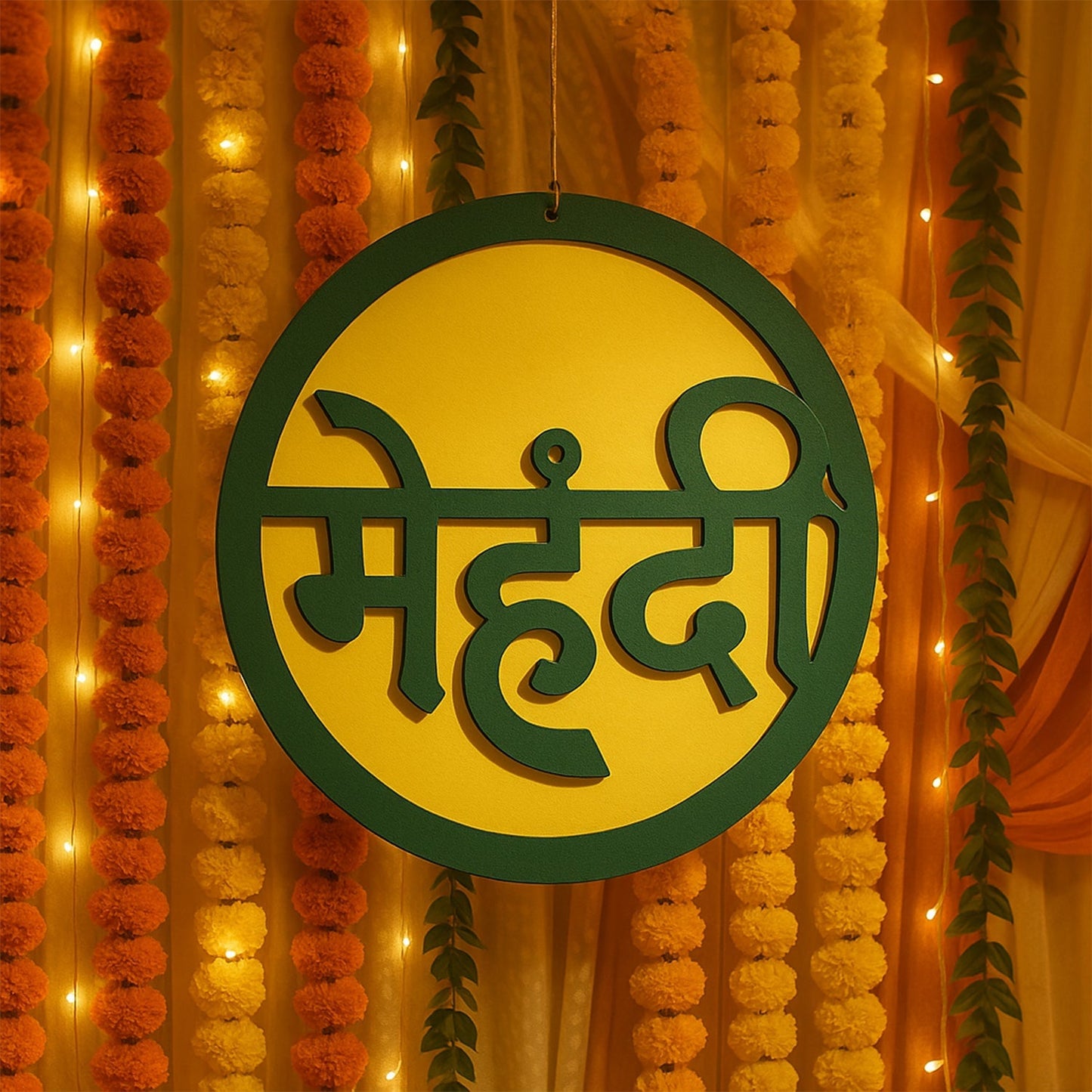 Mehndi Ceremony Wall Hanging / Backdrop Sign Name Plate (1 Pc) signaturekarts