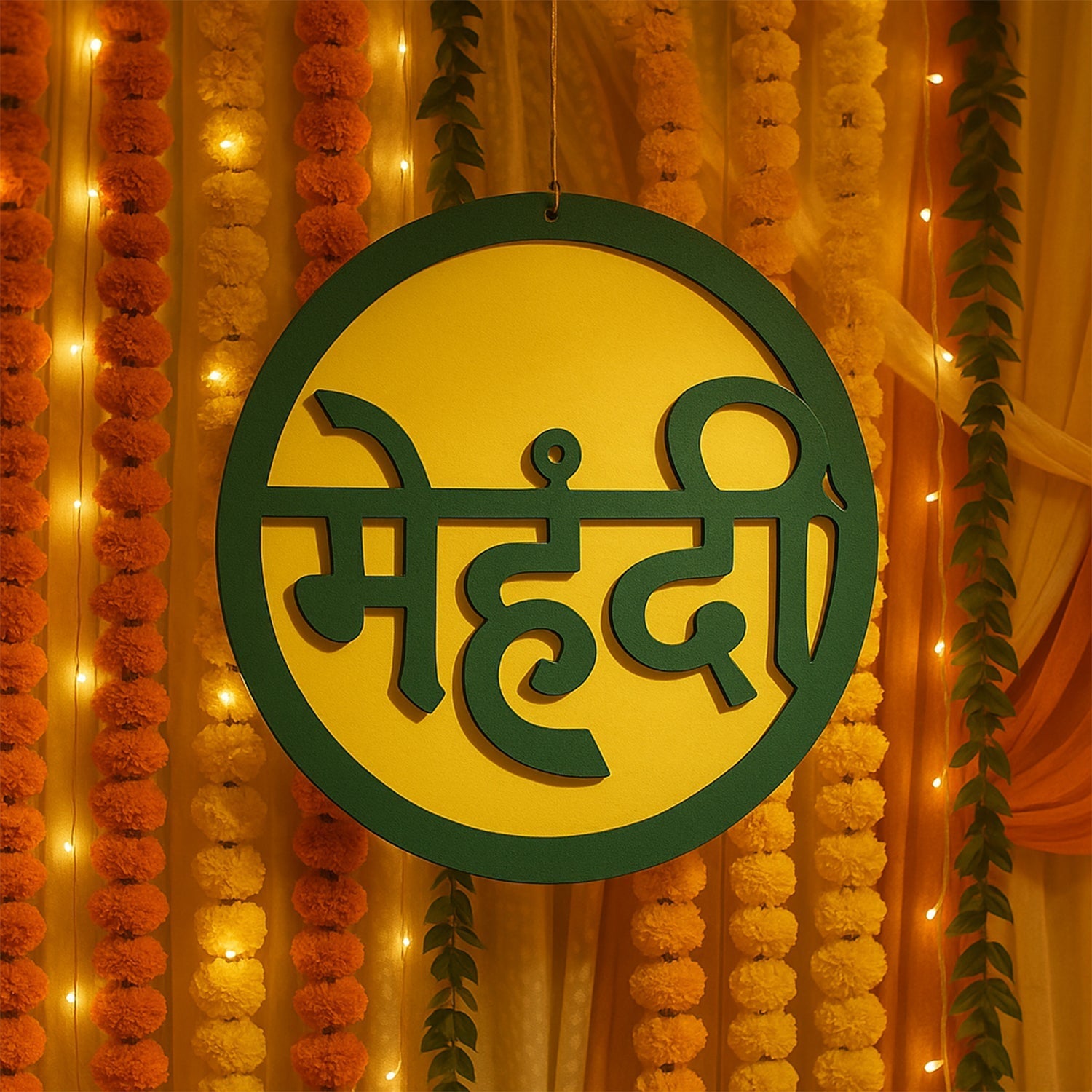 Mehndi Ceremony Wall Hanging / Backdrop Sign Name Plate (1 Pc) signaturekarts