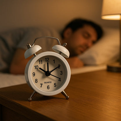 Small Twin-Bell Analog Alarm Clock - (1 Pc) signaturekarts