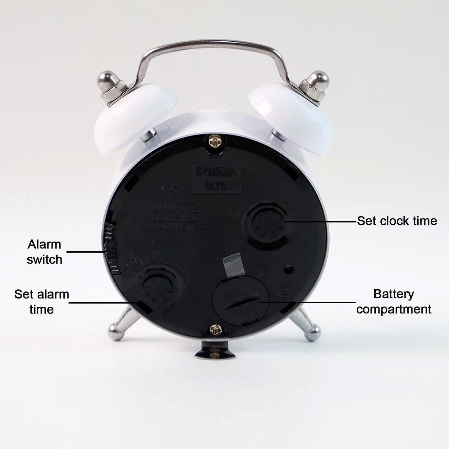Small Twin-Bell Analog Alarm Clock - (1 Pc) signaturekarts