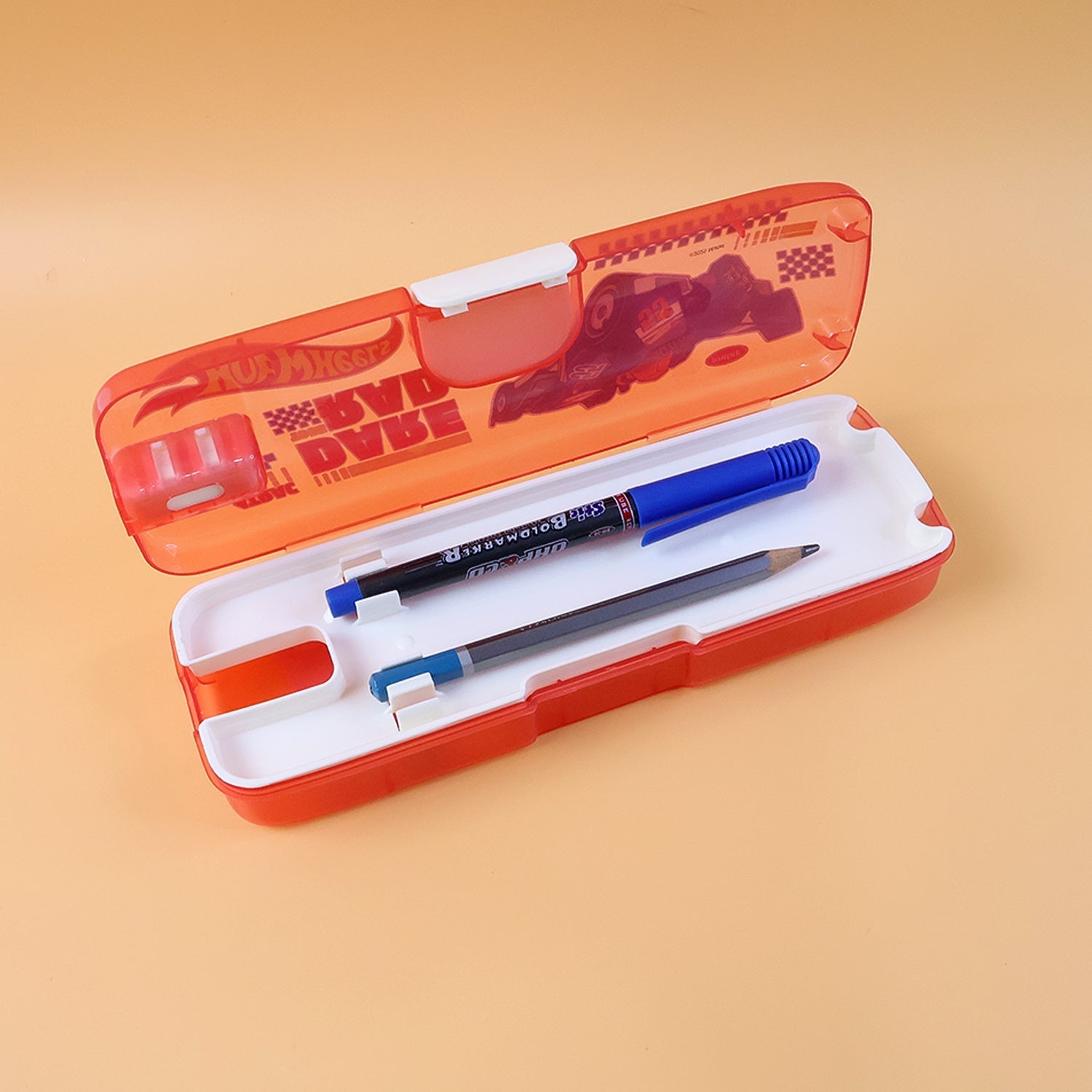 Plastic Pencil Box with LED Light & Cartoon Print (1 Pc) Signature Kart