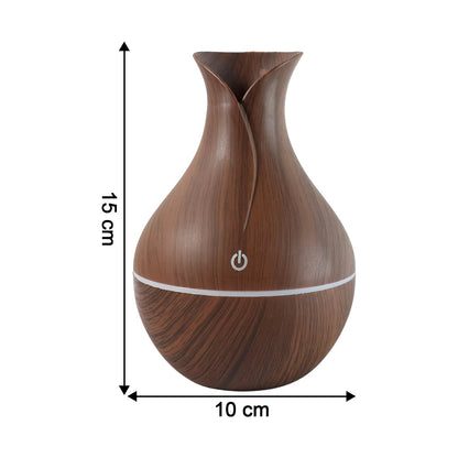 Mini Wooden Vase Pot Diffuser Cool Mist Atomization Humidifier (1 Pc) Signaturekarts