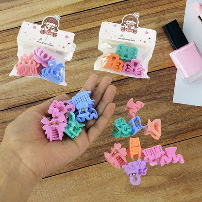 Plastic Small Hair Clips Girls Kids Hair Accessories (3 Pcs Set / Mix Color & Design) Signaturekarts