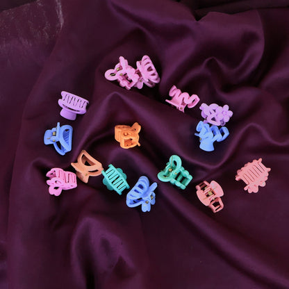 Plastic Small Hair Clips Girls Kids Hair Accessories (3 Pcs Set / Mix Color & Design) Signaturekarts