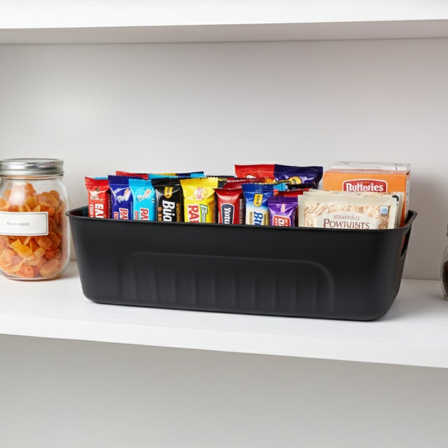 Black Plastic Storage Basket Tray Set (4 Pcs) The Morsignaturekarts