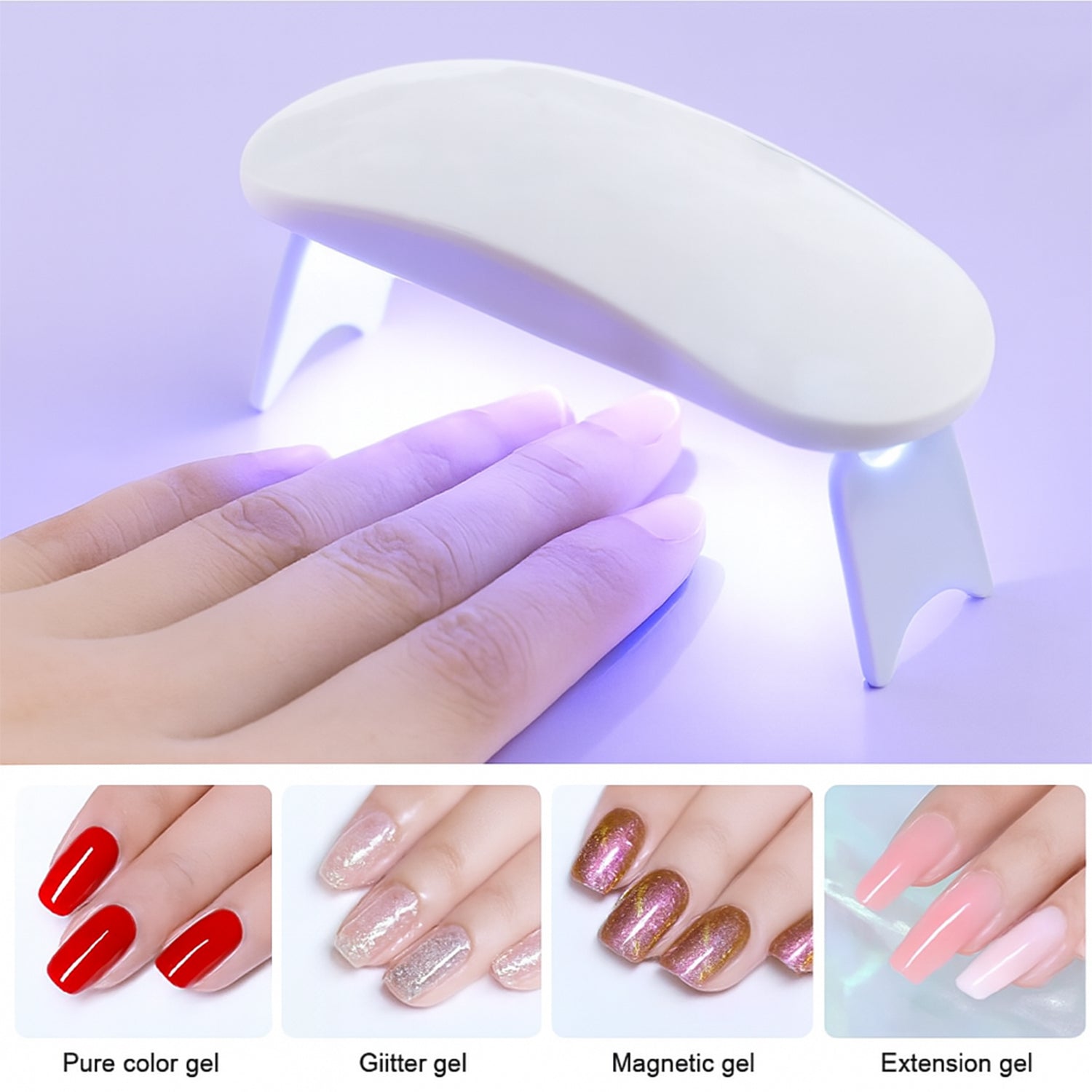Mini Portable UV LED Nail Lamp for Gel Nail Polish Curing (1 Pc) Signature Kart
