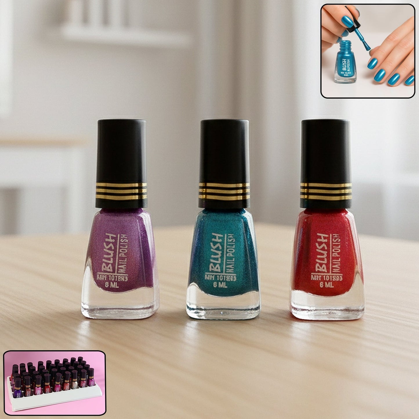 Blush Metallic Mini Nail Polish (Mix Color / 6 ML / 1 Pc) The Morsignaturekarts