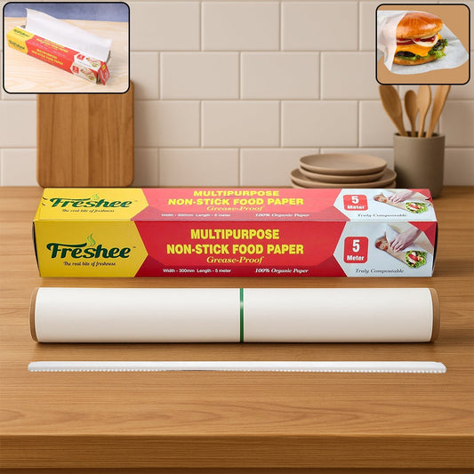 Freshee Multipurpose Grease-Proof & Non-Stick Food Paper Roll — 300 mm × 5 meter signaturekarts