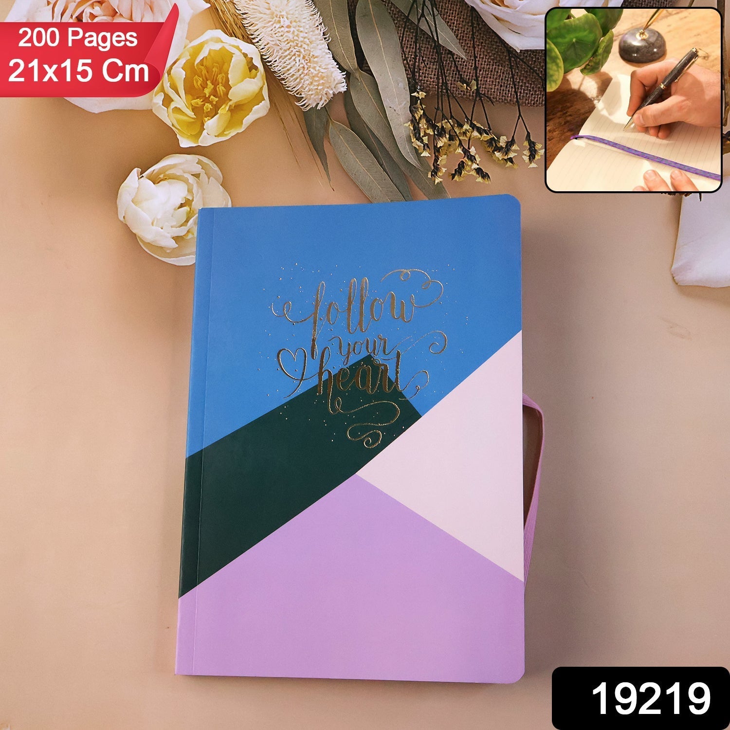 Hardcover Ruled Notebook, Diary & 200 Pages 21x15 cm (1 Pc) Signature Kart