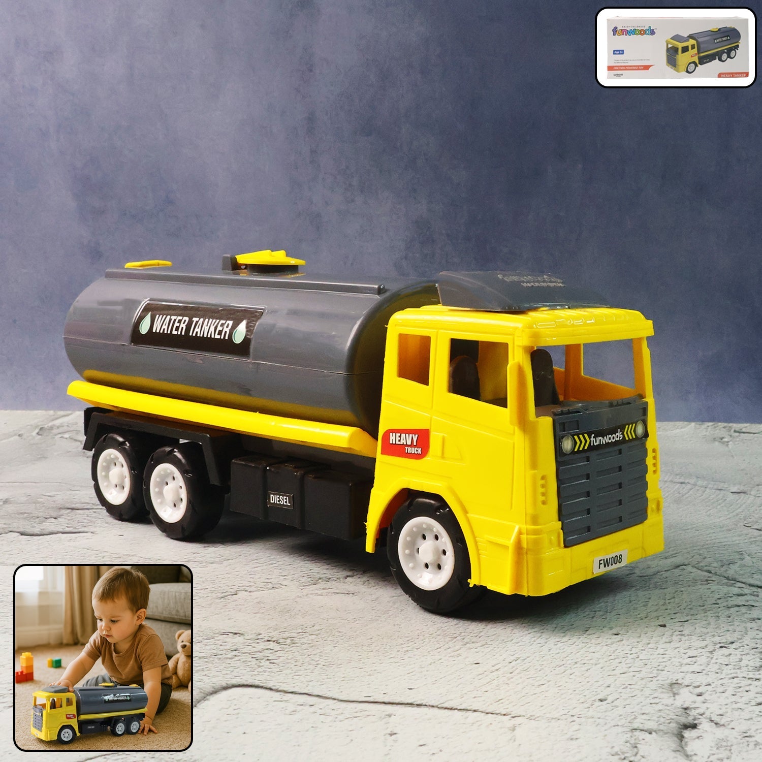 Funwoods Water Tanker Toy Truck - (1 Pc) signaturekarts