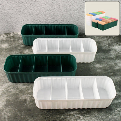 5 Compartments Socks / Handkerchief / Underwear Storage Boxes (pack of 4) Signature Kart
