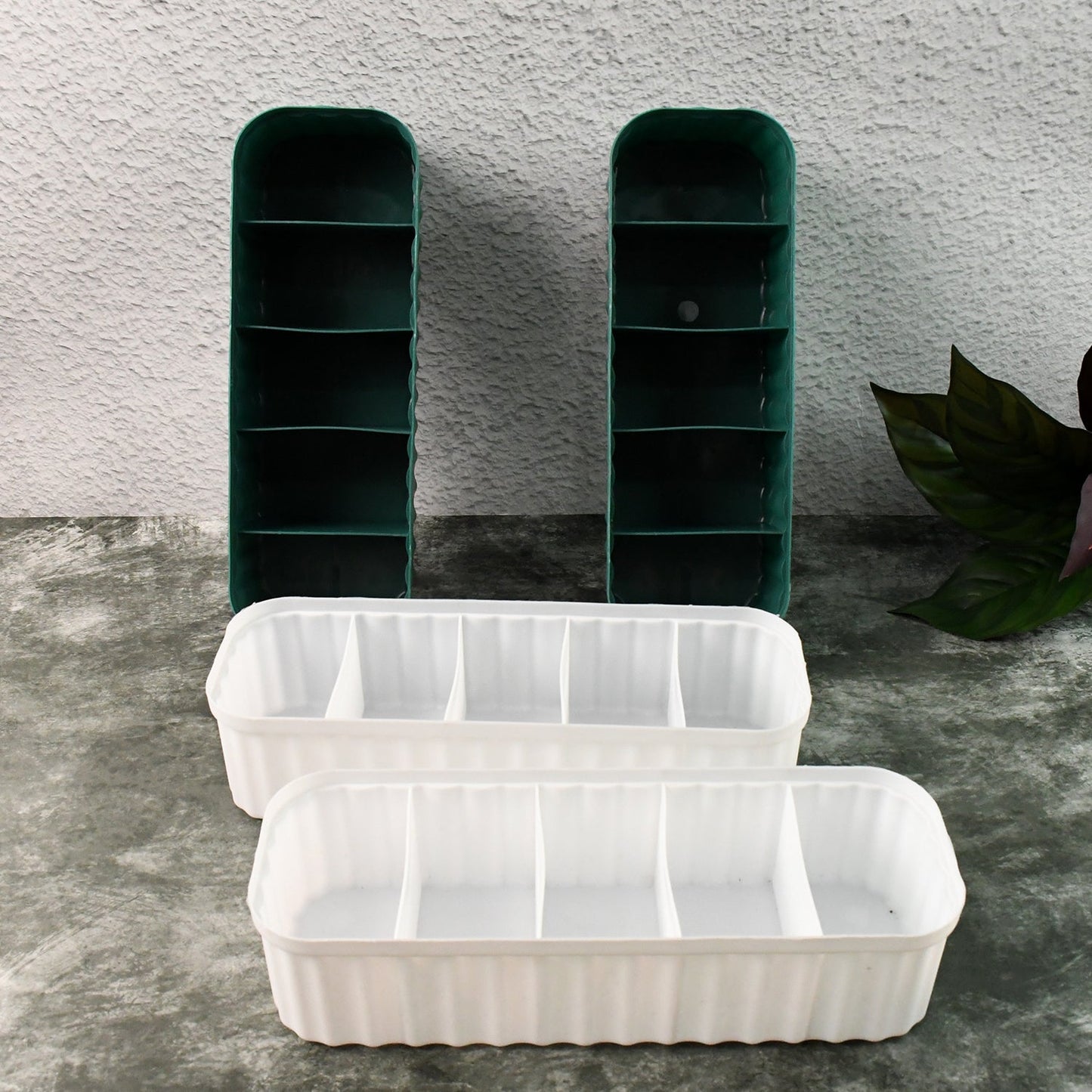 5 Compartments Socks / Handkerchief / Underwear Storage Boxes (pack of 4) Signature Kart