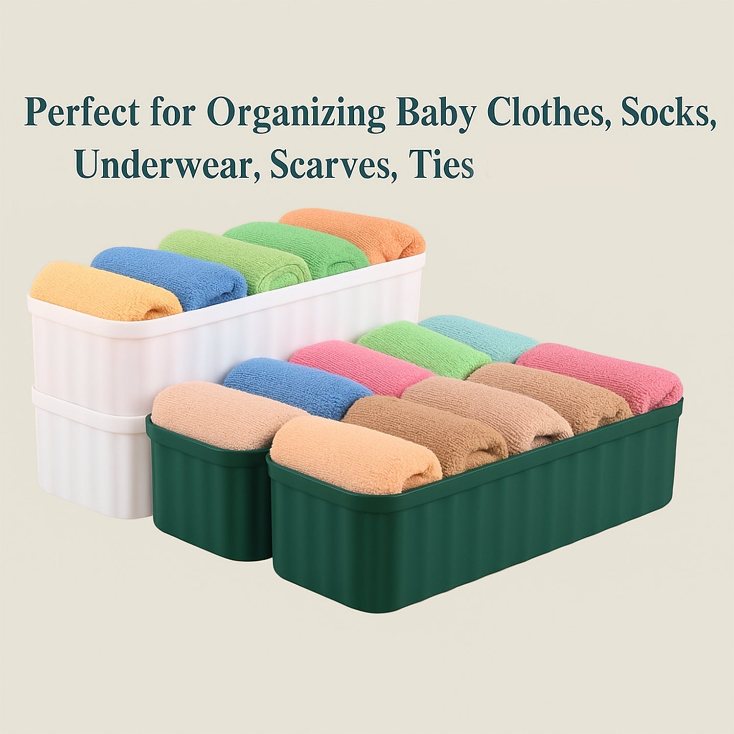 5 Compartments Socks / Handkerchief / Underwear Storage Boxes (pack of 4) Signature Kart