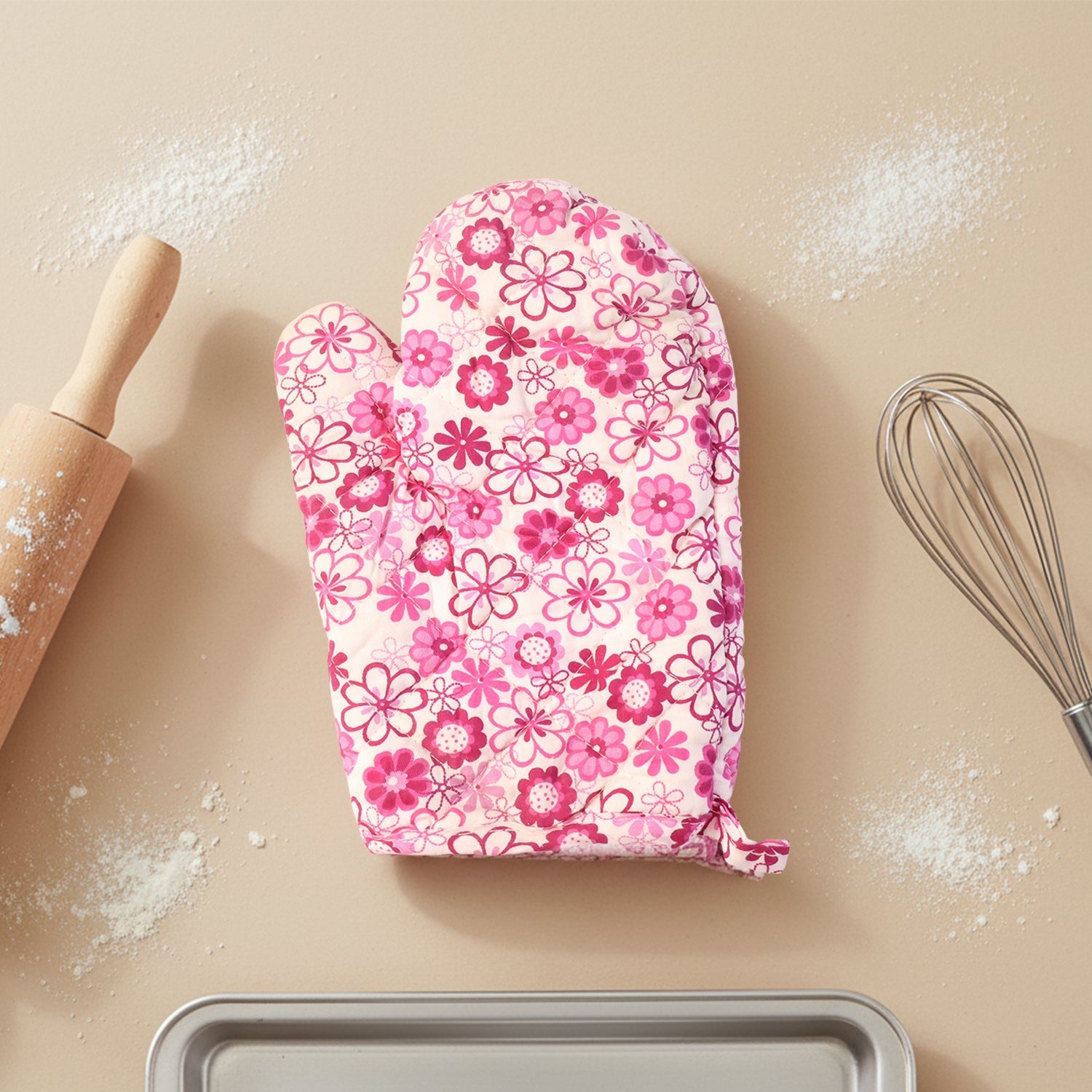 Designer Multicoloured Oven Mitt and Pot Holder (24 Cm) Your Brand