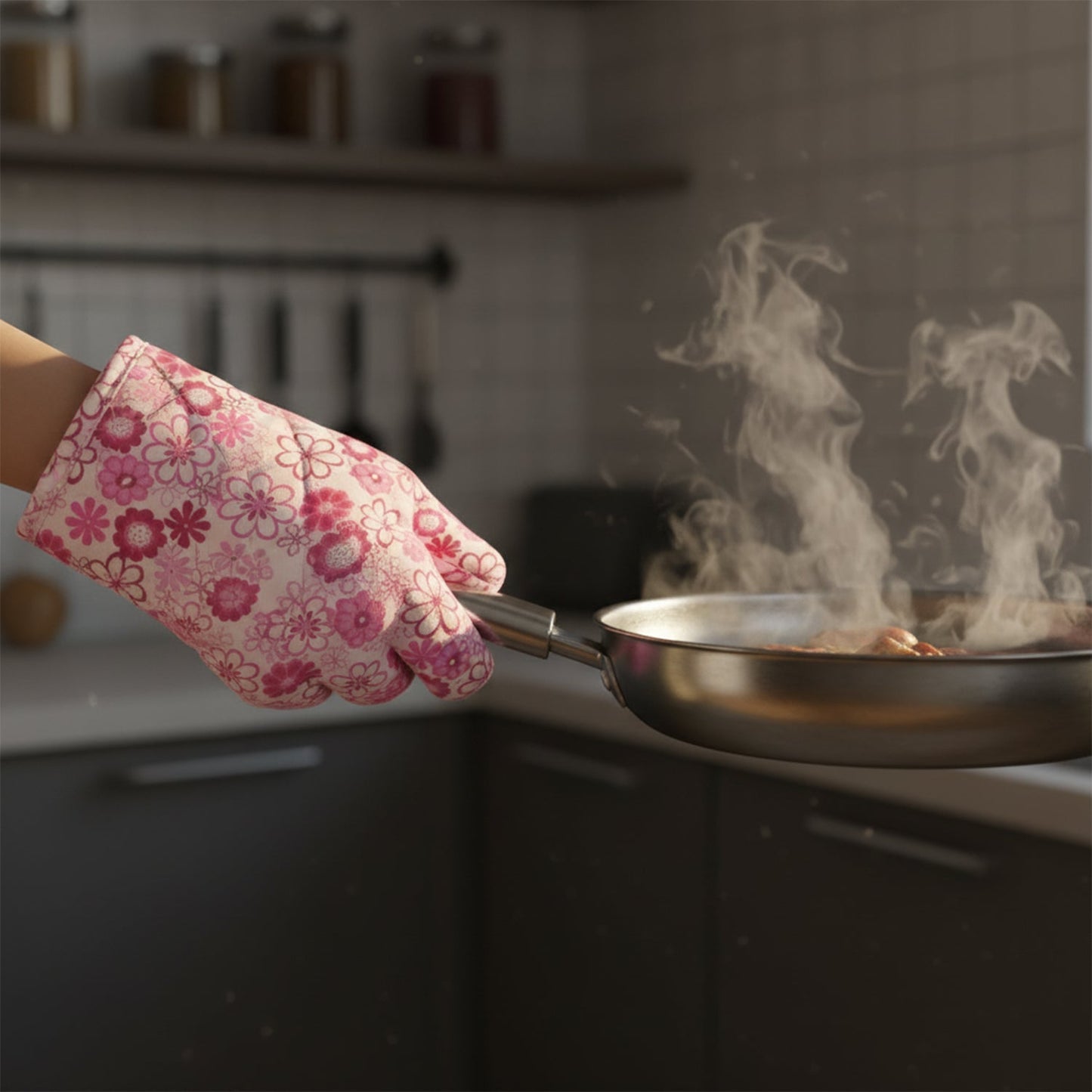Designer Multicoloured Oven Mitt and Pot Holder (24 Cm) Your Brand