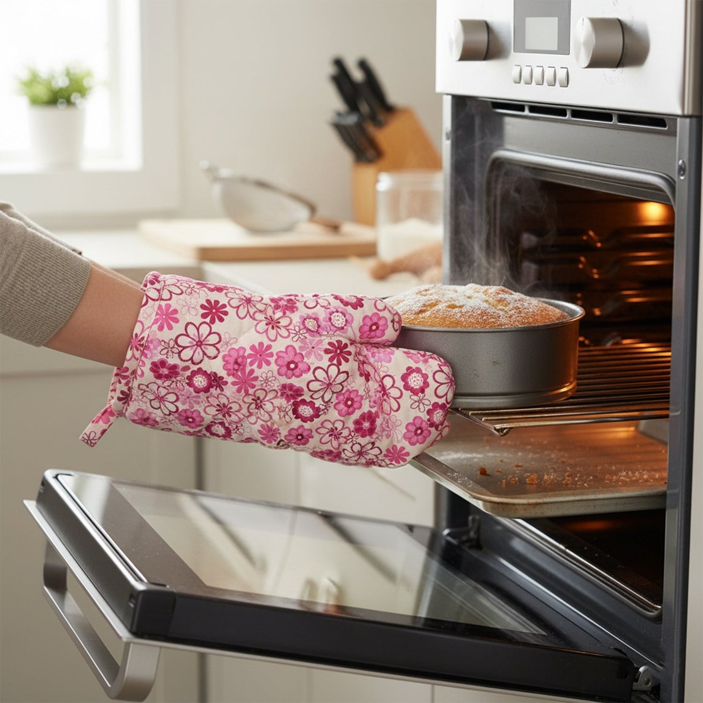 Designer Multicoloured Oven Mitt and Pot Holder (24 Cm) Your Brand