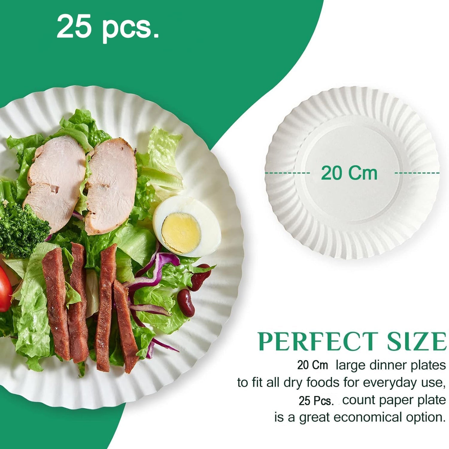 Freshee 9 Inch Round Compostable Paper Plate – 25 Pcs Pack signaturekarts