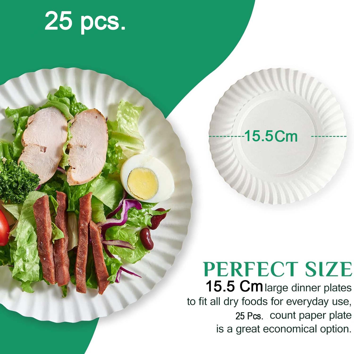 Freshee 7 Inch Round Compostable Paper Plate - 25 Pcs Pack signaturekarts