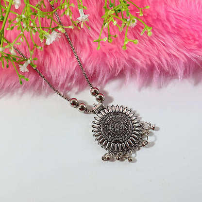 Oxidised Silver Traditional Long Necklace (1 Pc) The Morsignaturekarts
