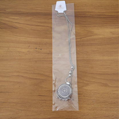 Oxidised Silver Traditional Long Necklace (1 Pc) The Morsignaturekarts