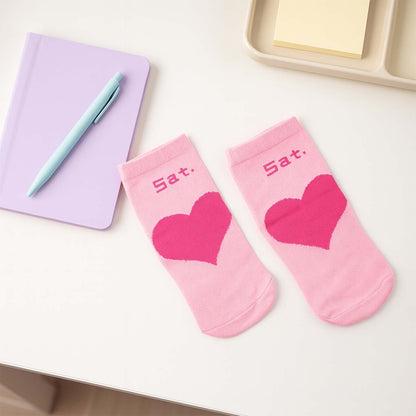 Cute Heart Print Ankle-Length Socks (1 Pair) The Morsignaturekarts