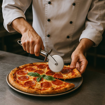 Premium Stainless Steel Pizza Cutter Wheel with Sharp Blade signaturekarts