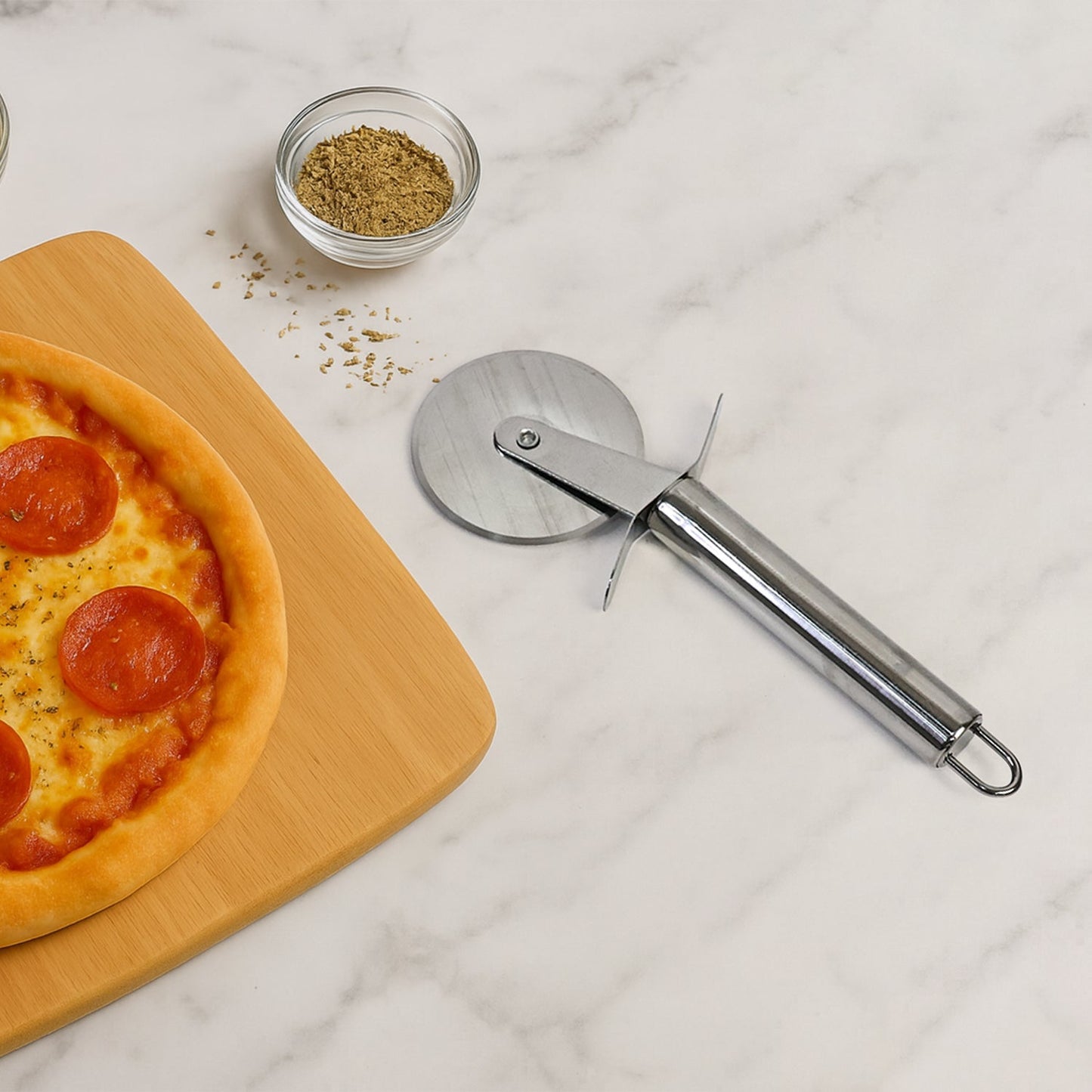 Premium Stainless Steel Pizza Cutter Wheel with Sharp Blade signaturekarts