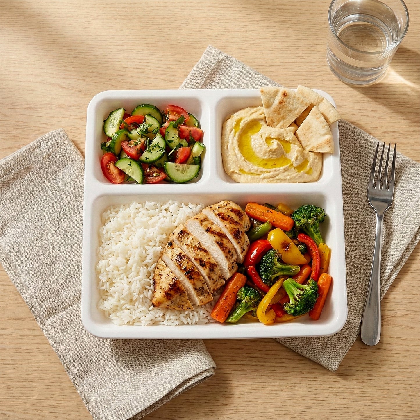 Plastic 3-Compartment Plate for Meal Serving The Morsignaturekarts