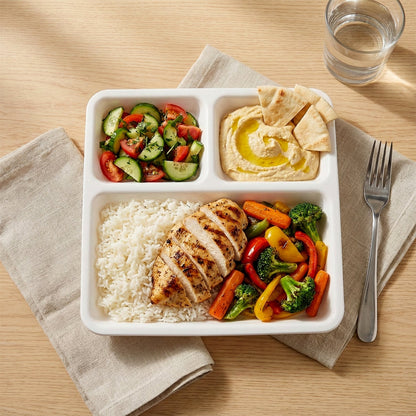 Plastic 3-Compartment Plate for Meal Serving The Morsignaturekarts