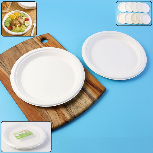 Freshee 9 Inch Compostable Bagasse Plate (10 Pc) signaturekarts